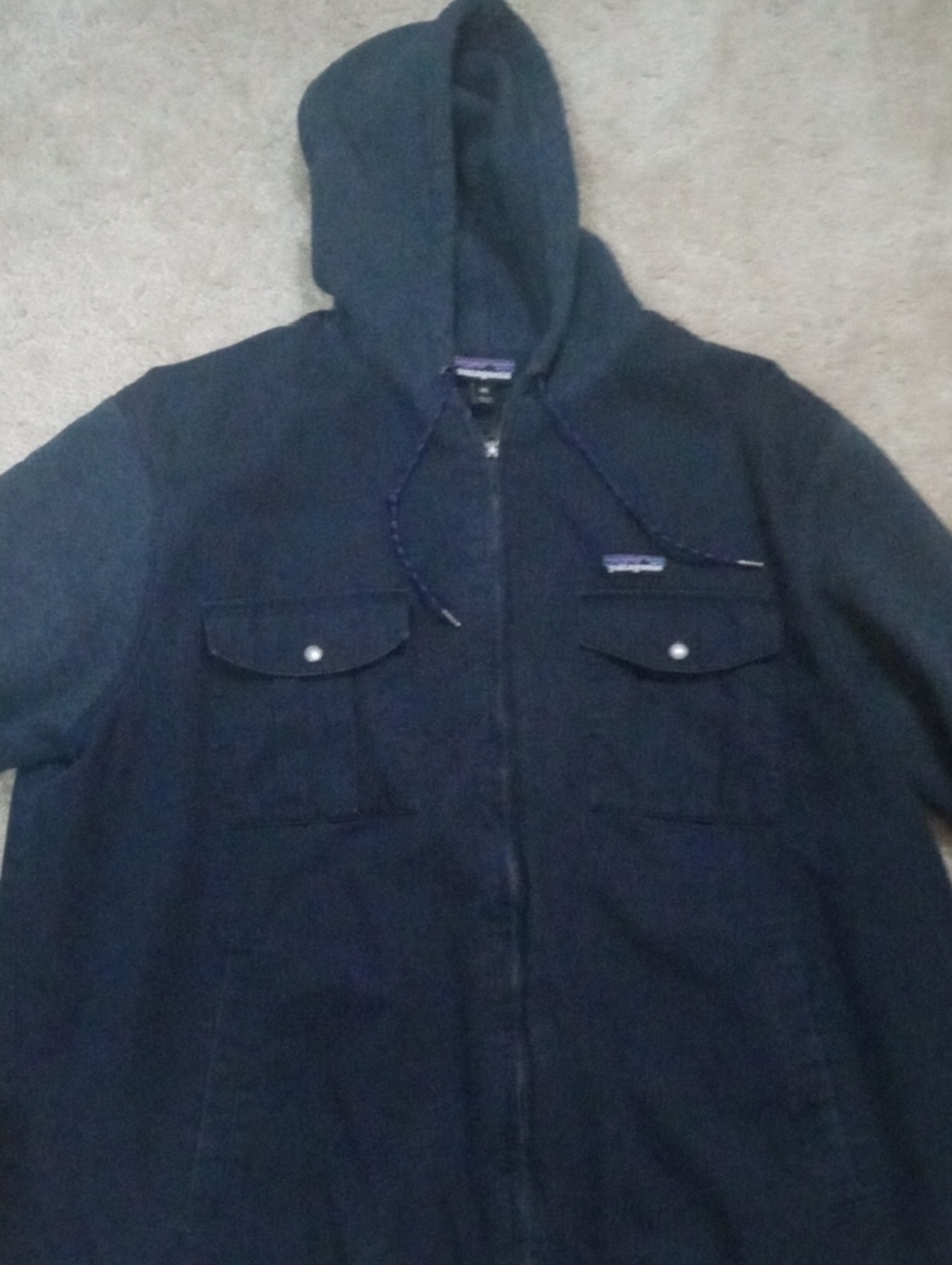Patagonia Dark Navy Hooded Shirt Jacket